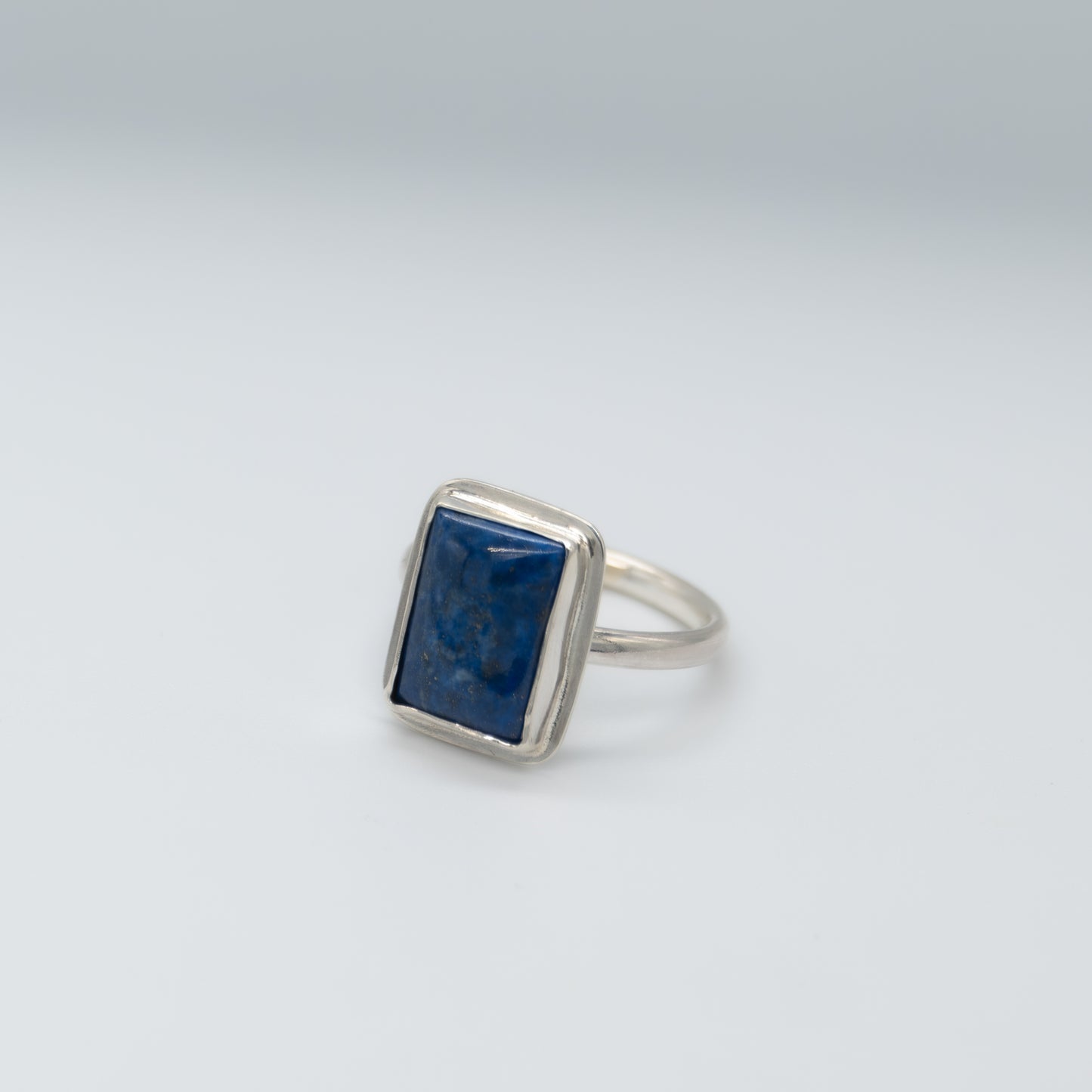 Lapis Lazuli rectangle silver ring (Ready to Ship)