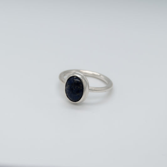 Lapis Lazuli oval silver ring (Ready to Ship)