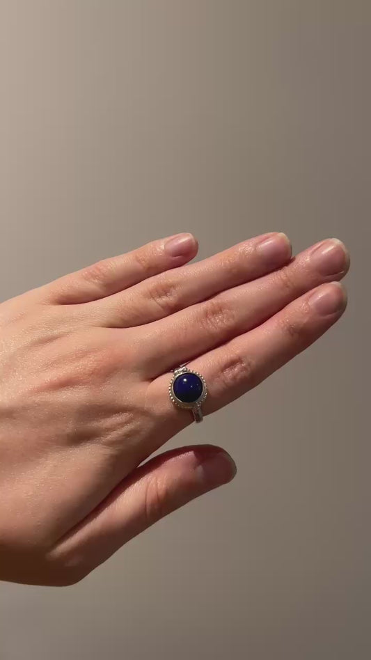 Lapis locket ring (Ready to Ship)